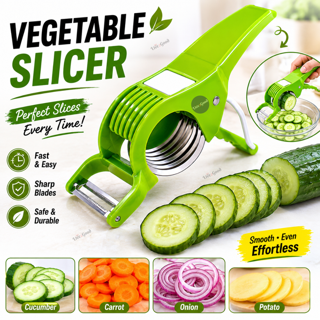 4-in-1 Kitchen Prep Combo Set | Vegetable Slicer, Garlic Press, Nut Grater & Vegetable Cutter