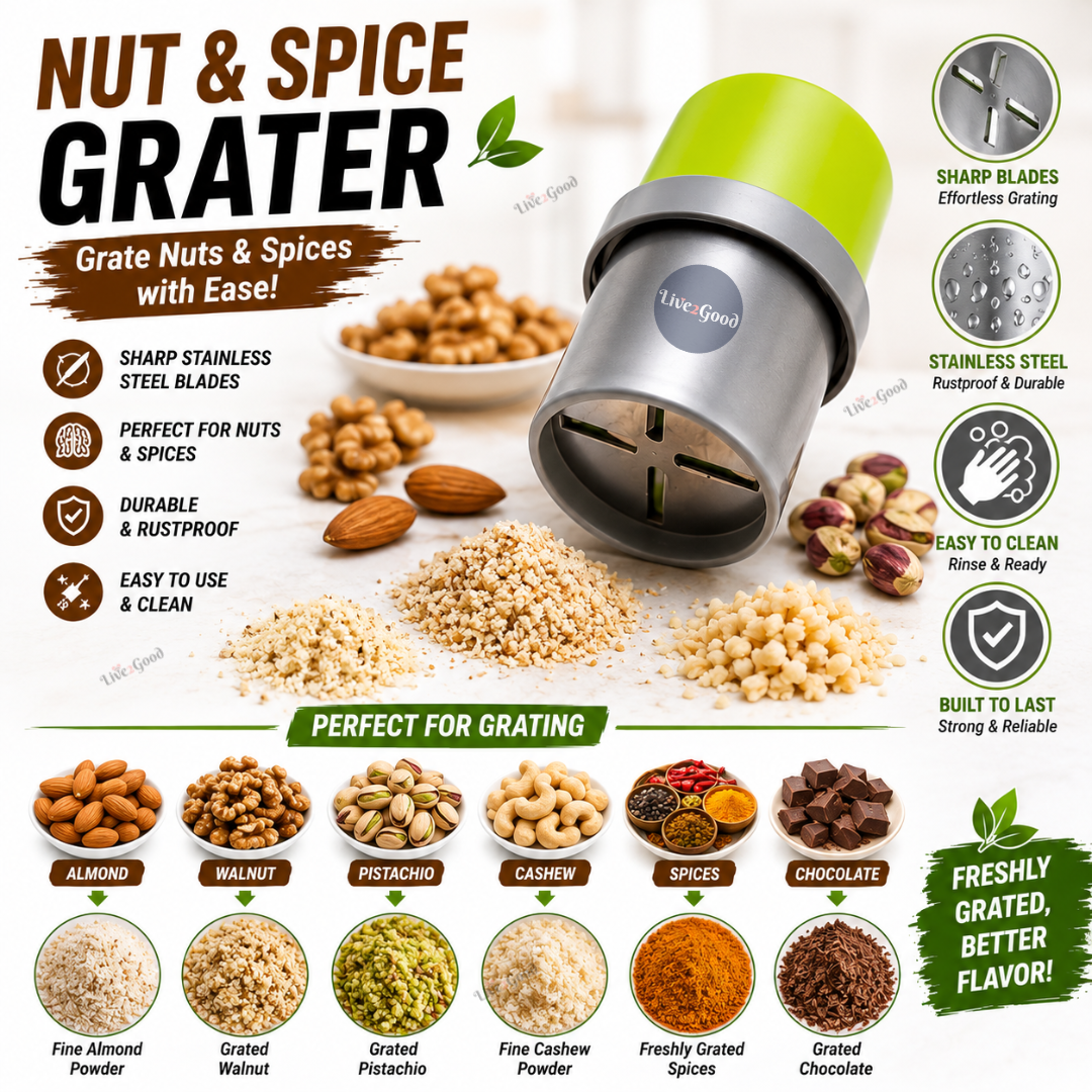 4-in-1 Kitchen Prep Combo Set | Vegetable Slicer, Garlic Press, Nut Grater & Vegetable Cutter